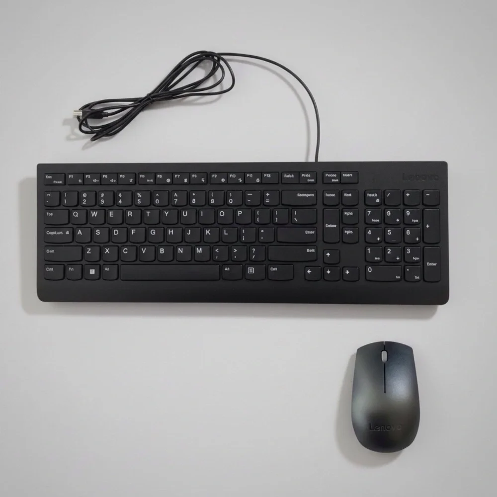 Lenovo NWOT Black Gaming Keyboard & Laser Mouse Both Wired